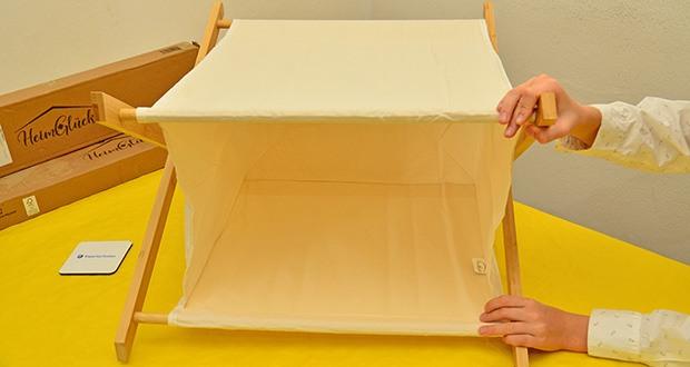 HeimGlück Wäschesammler 60l beige im Test - 60 Liter Kapazität: Großzügiges Fassungsvermögen