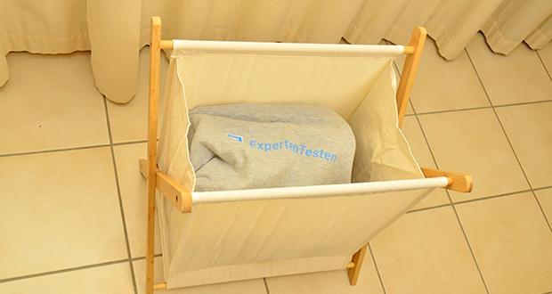 HeimGlück Wäschesammler 60l beige im Test - Hohe Kapazität: Platz für 3 Waschladungen