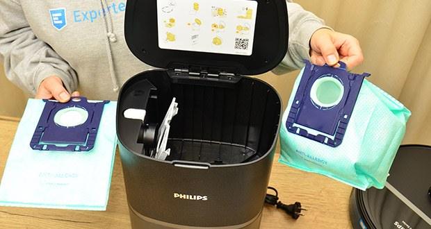 Philips Homerun 3100 Saugroboter mit Wischfunktion im Test - Allergikerfreundlicher 3-Liter-Einweg-Staubbeutel