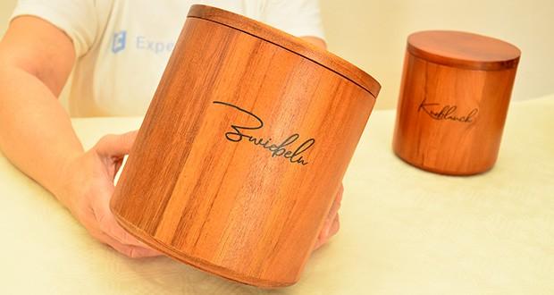 HOMEWOOD Zwiebel- & Knoblauch Aufbewahrung im Test - Natürliche Schönheit von Akazienholz