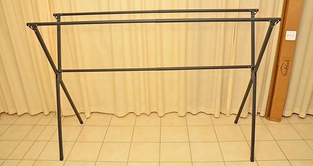 HeimGlück Wäscheständer schwarz im Test - Ausziehbar von 1,30 bis 2,0 m