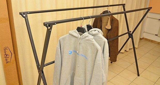 HeimGlück Wäscheständer schwarz im Test - Ideal als offener Kleiderschrank