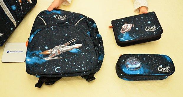 GMT LIGHT 6-Teiliges Schulranzen-Set Raumschiff im Test - Inkl. Freizeitrucksack, Federmäppchen & Schlampermäppchen