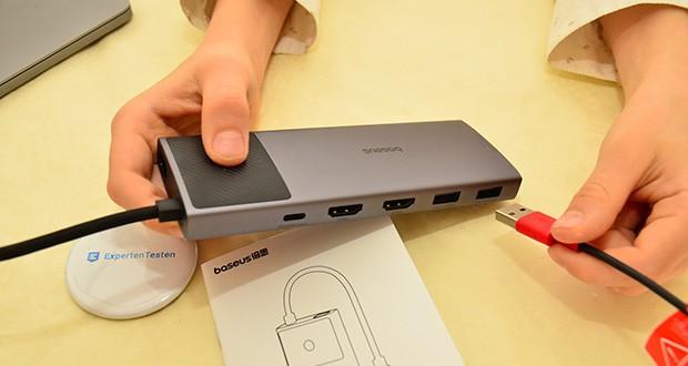 Baseus 10-in-1 USB-C Docking Station im Test - 2x HDMI-AnschlĂĽsse, 3x USB-A-AnschlĂĽsse, PD 100 W Schnellladung