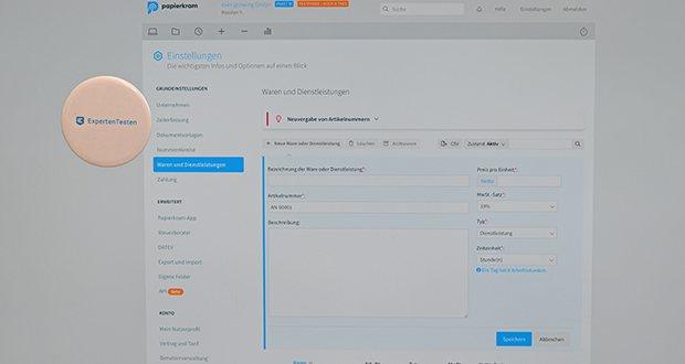 Papierkram.de Buchhaltungssoftware im Test - Individuell anpassbare Dokumentvorlagen