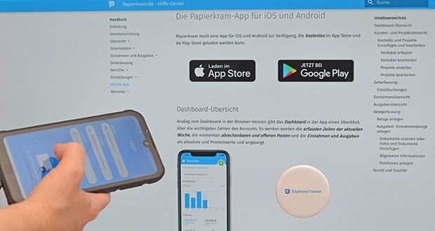 Papierkram.de Buchhaltungssoftware im Test - Mobile App fĂĽr iOS und Android