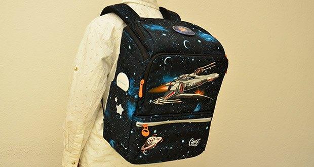 GMT LIGHT 6-Teiliges Schulranzen-Set Raumschiff im Test - Großflächige Reflektorenelemente für Sicherheit