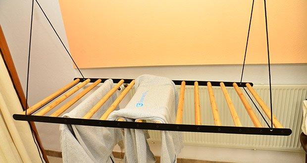 MyZone Wäscheständer zur Deckenmontage im Test - Für Dachschrägen geeignet; ideal für Balkone