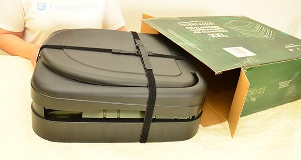 GLAMPmania Campingtoilette XXL Round im Test - Geringer Stauraumbedarf für leichten Transport