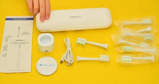 Operan Elektrische Zahnbürste weiß im Test - 6 Bürstenköpfe inklusive