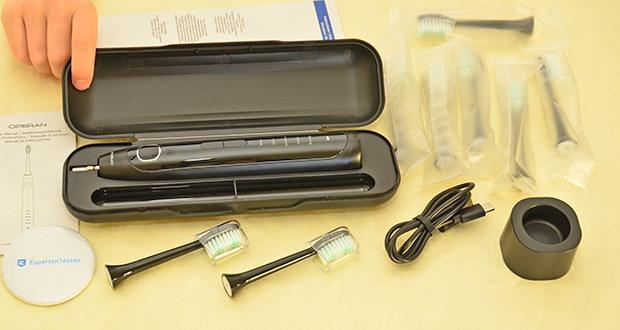 Operan Sonic Elektrische Zahnbürste mit Reisebox schwarz im Test - Reiseetui & 8 Bürstenköpfe inklusive