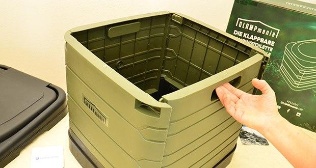 GLAMPmania Campingtoilette XXL Round im Test - Schnelle und einfache Klappfunktion