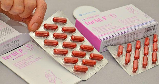 amitamin Fertil F Phase 1 Kinderwunsch Kapseln im Test - Einzelne hygienische Verpackung