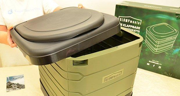 GLAMPmania Campingtoilette XXL Round im Test - Stabile Konstruktion dank robustem Kunststoff PP