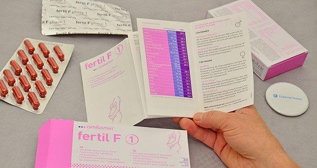 amitamin Fertil F Phase 1 Kinderwunsch Kapseln im Test - Wissenschaftlich fundierte Produktformel
