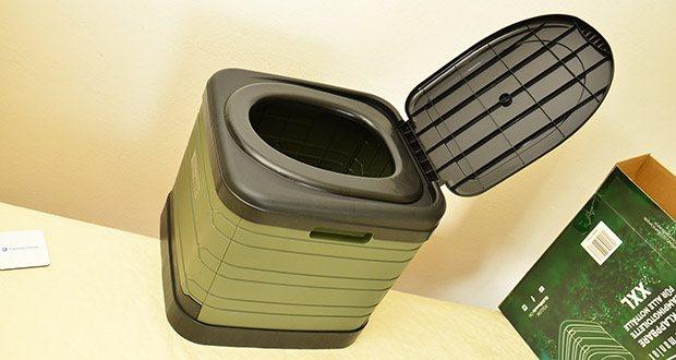 GLAMPmania Campingtoilette XXL Round im Test - Besondere Höhe erleichtert die Benutzung