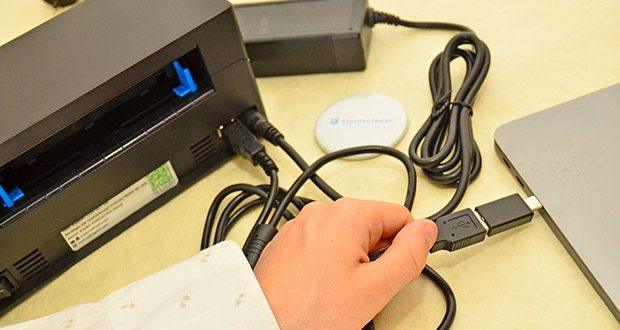 Nelko PL70e Bluetooth DHL Etikettendrucker im Test - USB-Anschluss verfügbar