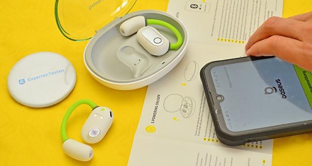 Baseus Eli Sport 1 Open-Ear Ohrhörer im Test - Bluetooth 5.3 für stabile Verbindung; intuitive Steuerung per Fingertipp