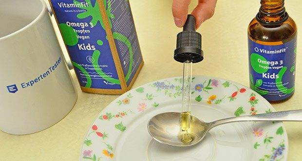 VitaminFit Vegane Omega 3 Kinder Tropfen im Test - Geschmacksneutral und leicht zu mischen