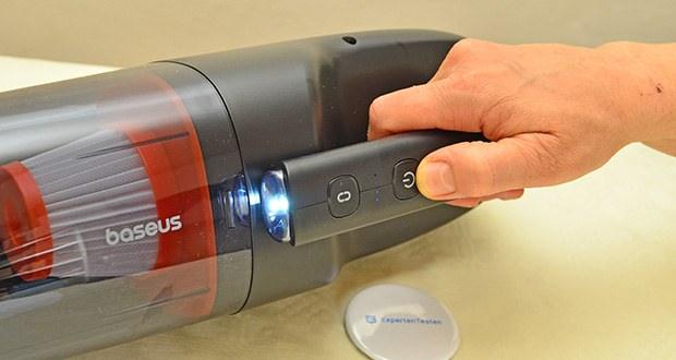 Baseus AP02 Akku Handstaubsauger im Test - Integrierte LED-Leuchte für dunkle Stellen