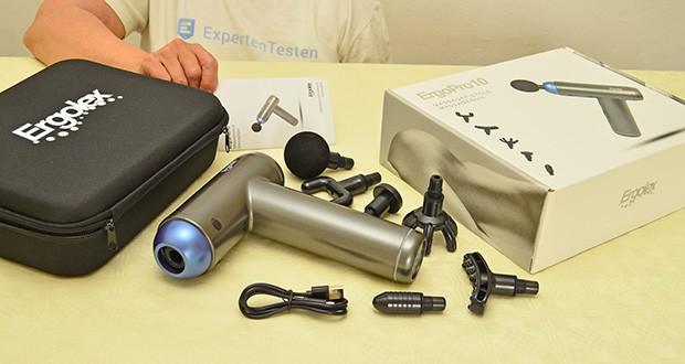 Ergolex Massagepistole ErgoPro 10 im Test - 6 verschiedene Aufsätze