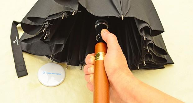 LOGAN & BARNES Regenschirm Edinburgh im Test - Hochwertiger Echtholzgriff; extra breiter Schaft für sicheren Halt