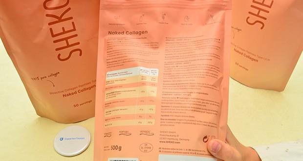SHEKO Naked Collagen im Test - Kombination aus drei hochwertigen Kollagentypen; Ohne Zusatzstoffe, einfach pur