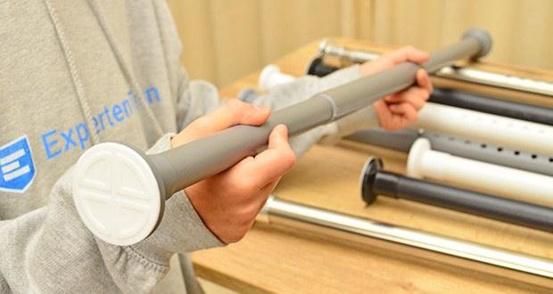 MEISENBERG Teleskop-Vorhangstange im Test - Rutschfeste Gummiendstücke; hohe Belastbarkeit