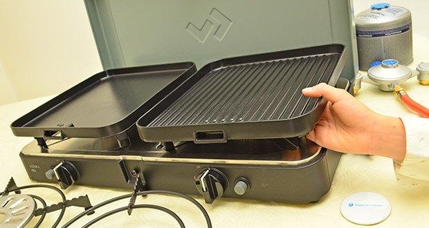 Cadac Dometic 2 Cook 3 Pro Deluxe Campingkocher im Test - 2 vielseitige Grillplatten (glatt und gerippt)