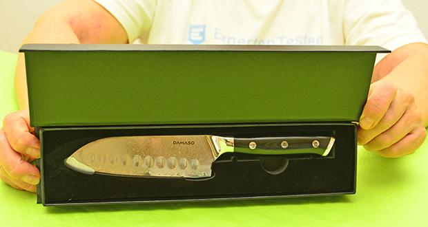 DAMASO Black Pearl Santoku Messer Damast im Test - Hochwertige Verarbeitung; edle Geschenkbox inklusive