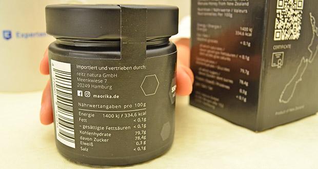maorika Manuka Honig MGO 550+ 250g im Test - 100% natürliches Produkt aus Neuseeland
