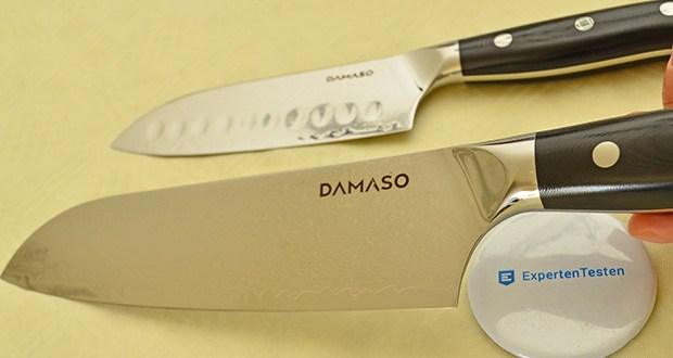 DAMASO Black Pearl Santoku Damastmesser 2er Starter-Set im Test - Hochwertige Materialien (67 Lagen Damaszenerstahl, VG-10 Stahlkern)