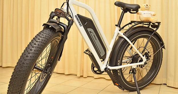 Himiway Cruiser Step Thru E-Bike im Test - Hohe Zuladung bis 192 kg; breite Fatbike-Reifen für gute Traktion