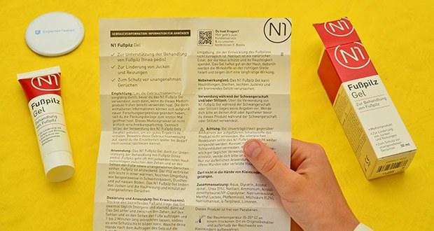 N1 Fußpilz Gel von Pharmedix im Test - Natürliche Inhaltsstoffe; sichtbare Verbesserung bereits nach wenigen Tagen