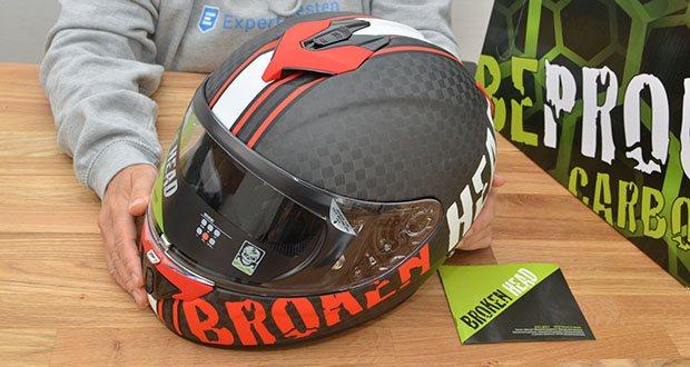 Broken Head Integralhelm BeProud Race Pro Carbon im Test - Oberfläche: matt, UV-Schutz Lackierung