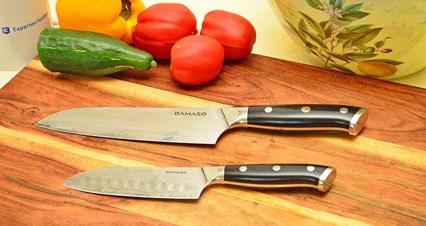 DAMASO Black Pearl Santoku Damastmesser 2er Starter-Set im Test - Zuverlässiger Küchenhelfer für viele Jahre