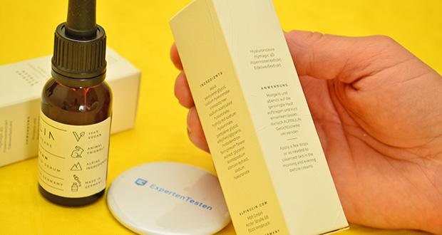 Alpinulin Hyaluronsäure Serum im Test - Natürliche alpine Inhaltsstoffe; ohne künstliche Zusatzstoffe