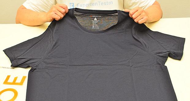 Joe Round Neck Very Dark Navy T-Short von Joe Merino im Test - Hervorragende Temperaturregulierung; atmungsaktiv bei körperlicher Aktivität