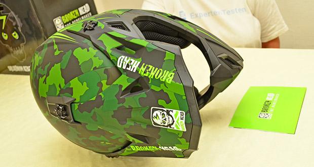 Broken Head Crosshelm Squadron Rebelution Camouflage-Grün im Test - Effektive 8-fache Belüftung; Atmungsaktives, schweißabsorbierendes Material