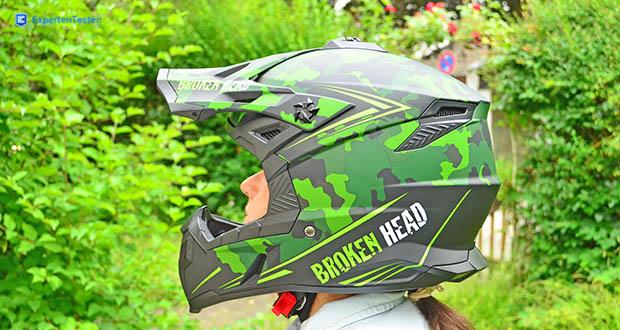 Broken Head Crosshelm Squadron Rebelution Camouflage-Grün im Test - Gute Passform ohne Druckstellen; stylischer Look für individualistische Fahrer