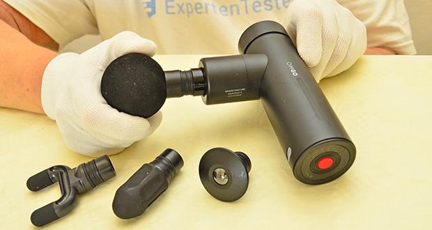 Orthomechanik OrthoGo 2.0 Massagepistole im Test - Vielseitige austauschbare Aufsätze