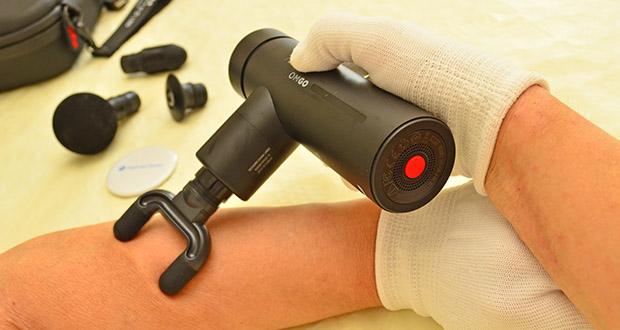 Orthomechanik OrthoGo 2.0 Massagepistole im Test - Drei effektive Geschwindigkeitsstufen; sehr leiser Betrieb (max. 45 dB)