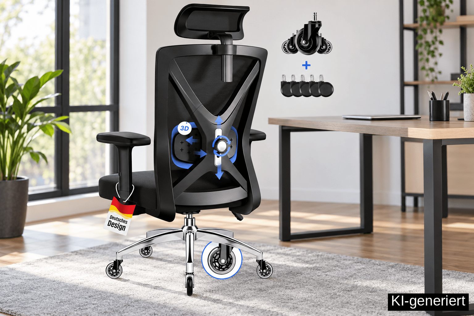 Daccormax Bürostuhl, Bürostuhl Ergonomisch Schreibtischstuhl mit Verstellbaren