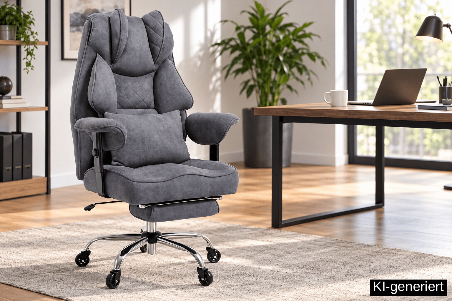 Asukale Ergonomischer Bürostuhl 200kg, XXL Chefsessel Fußstütze