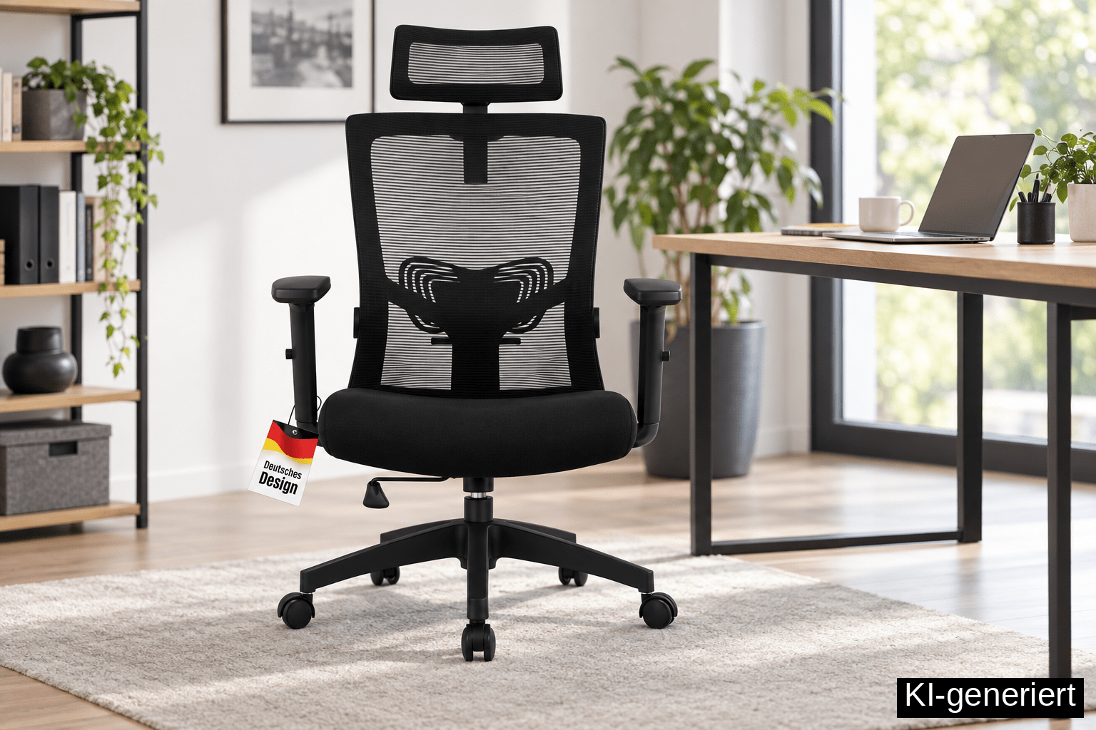 Daccormax Bürostuhl Ergonomisch, Schreibtischstuhl mit Verstellbarer Kopfstütze,
