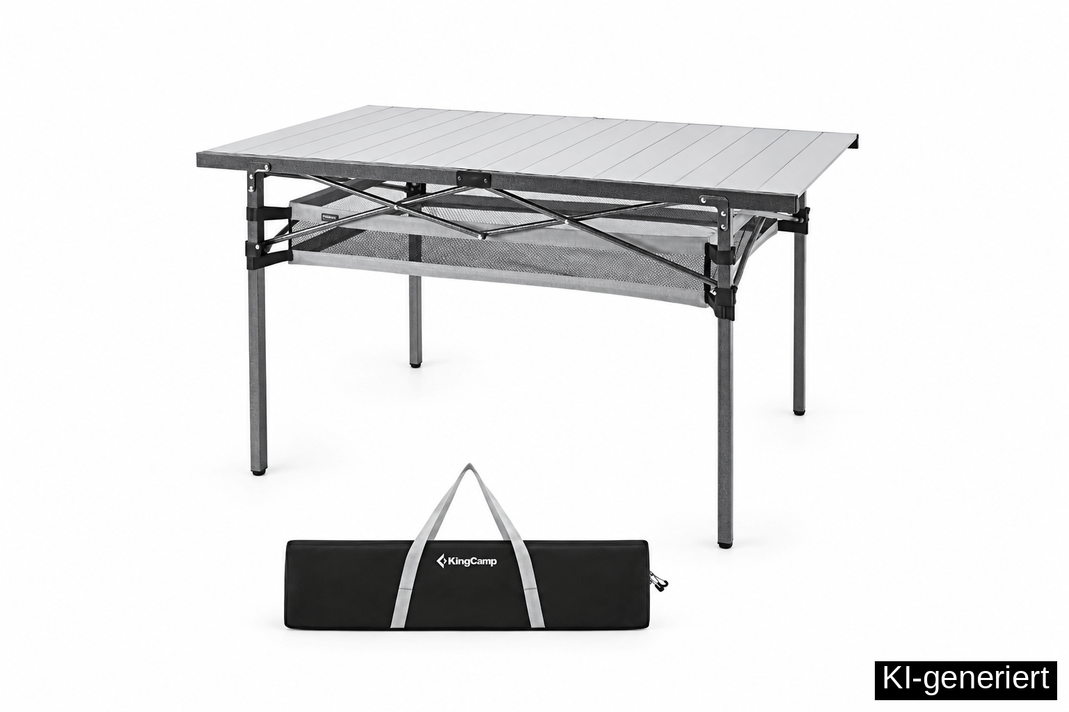 KingCamp Aluminium Campingtisch Klappbar,bis 80kg,mit Abnehmbar Netztasche